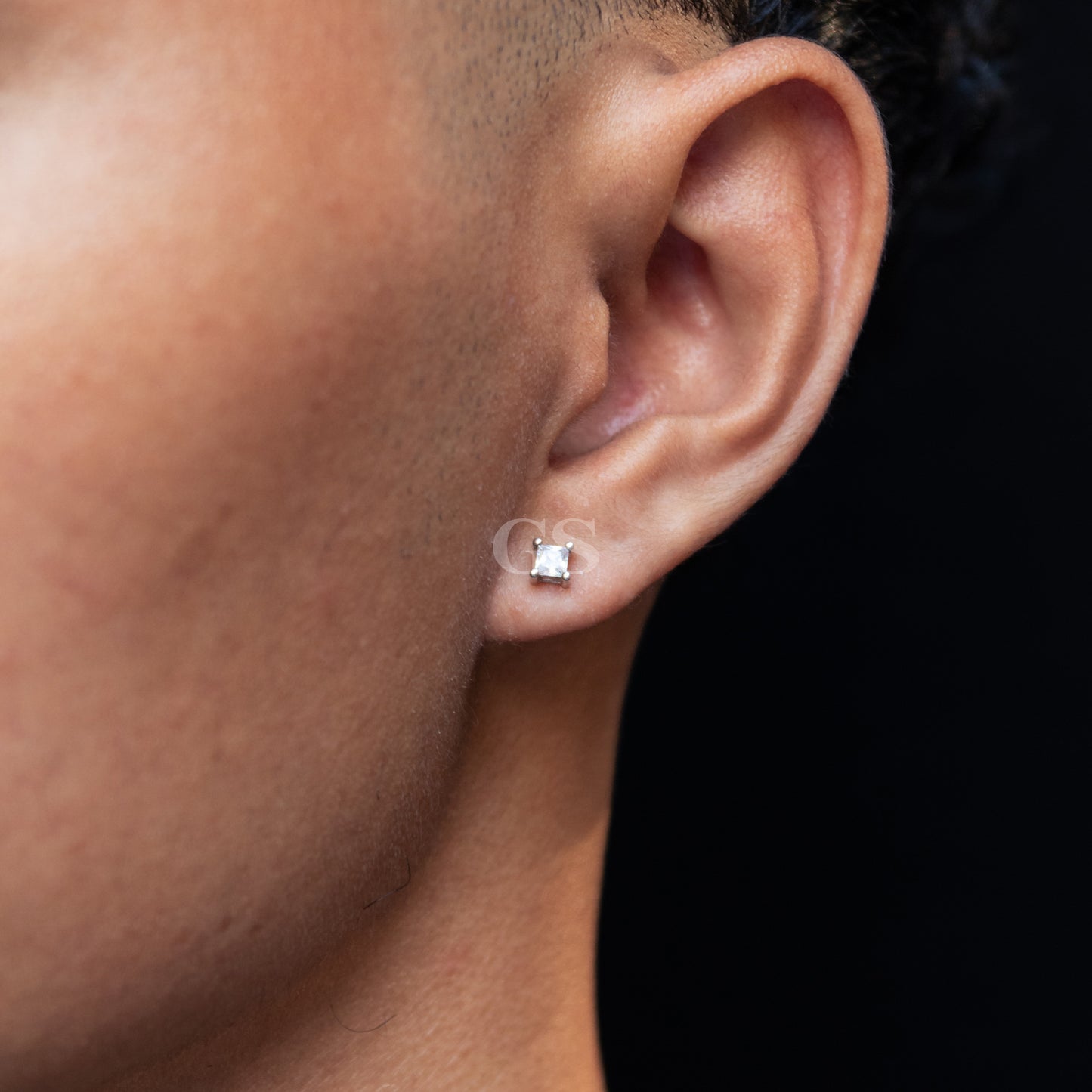 Silver Cube Stud