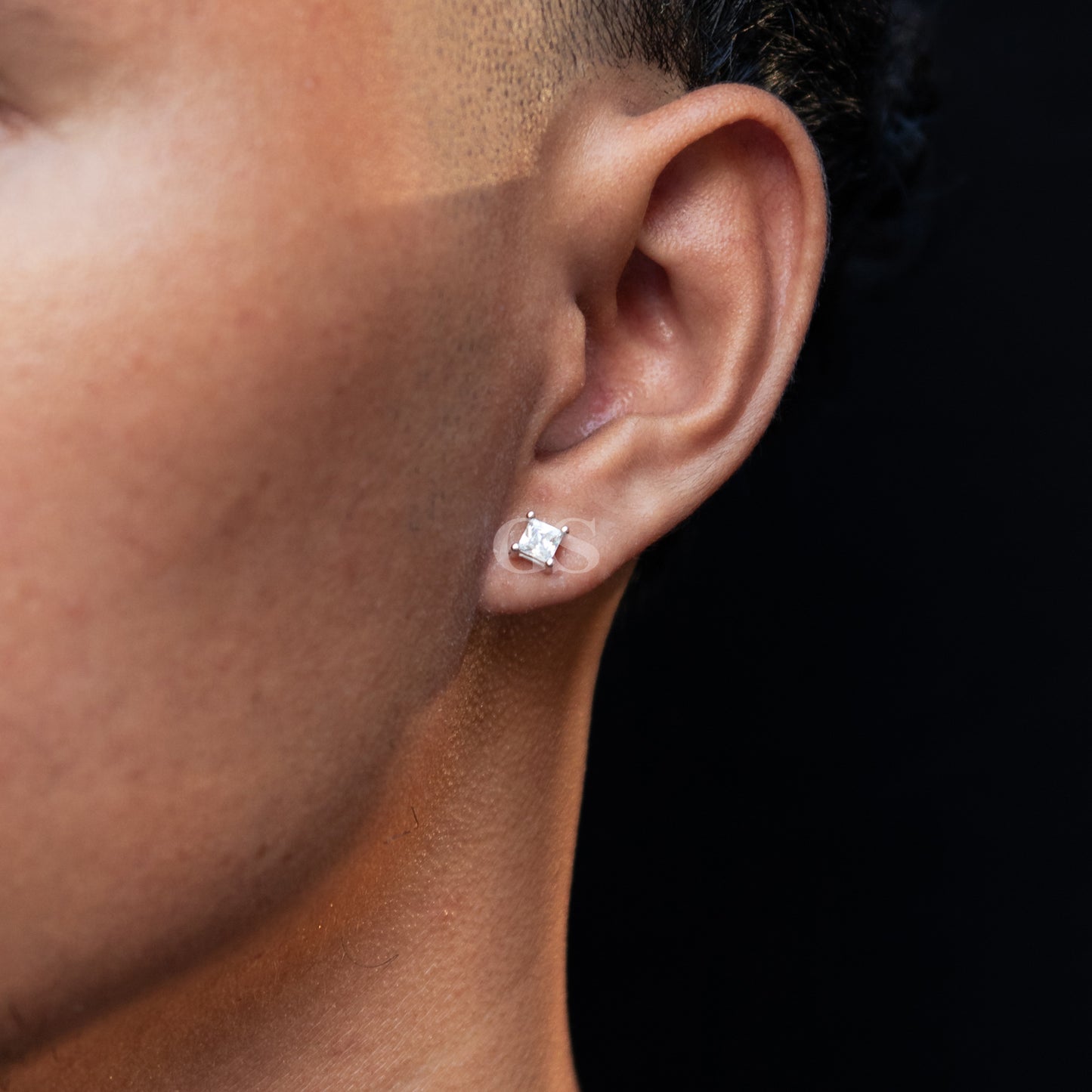 Silver Cube Stud