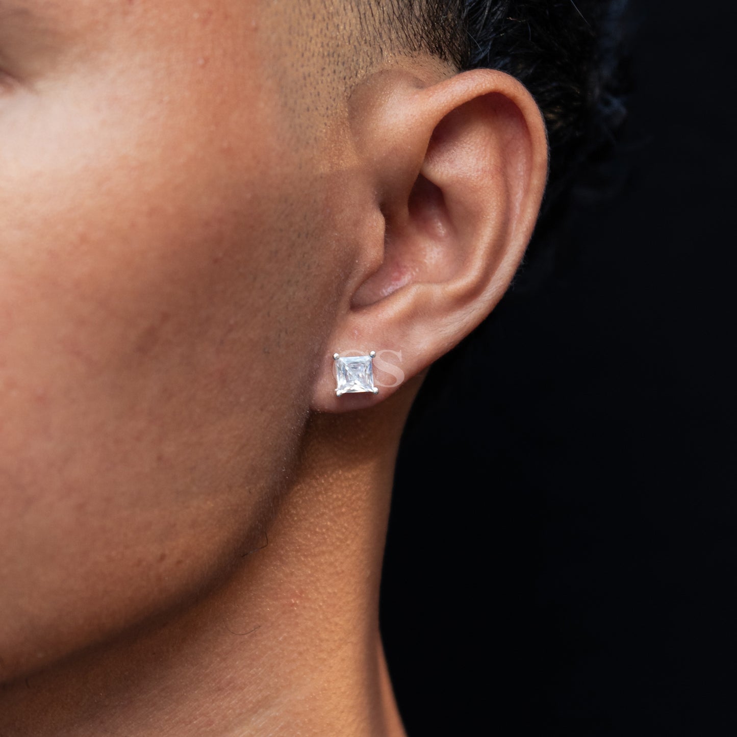 Silver Cube Stud
