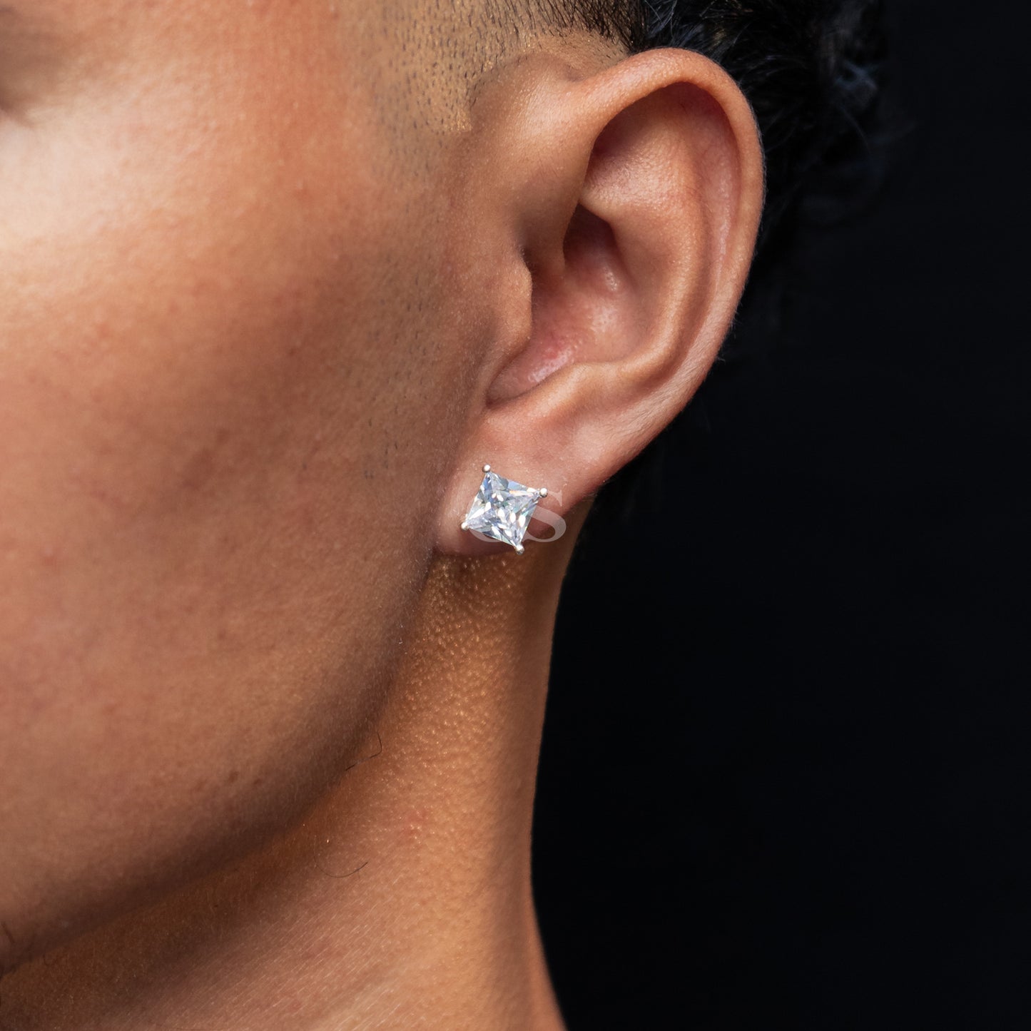 Silver Cube Stud