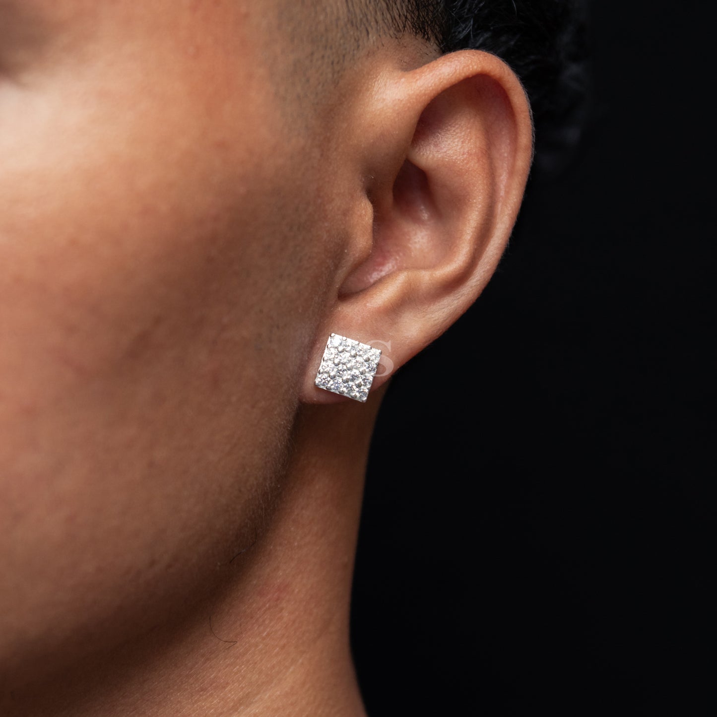 Silver Iced Out Stud