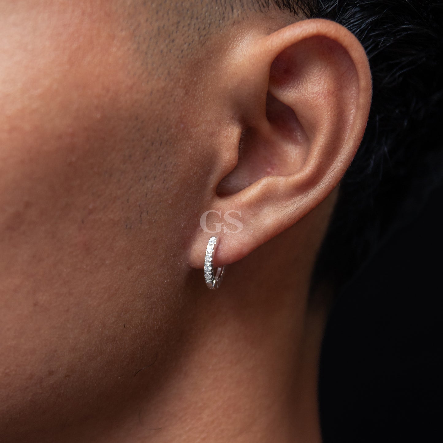 Silver Iced Out Hoop