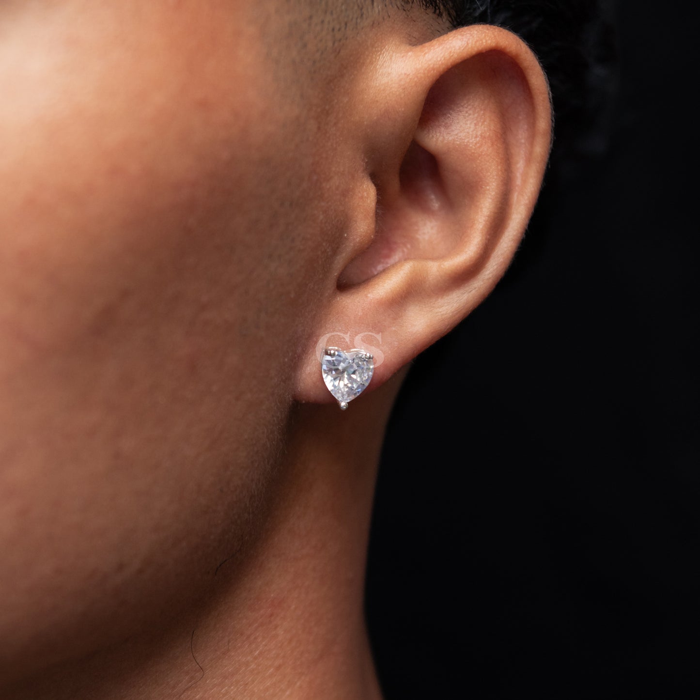 Silver Heart Stud