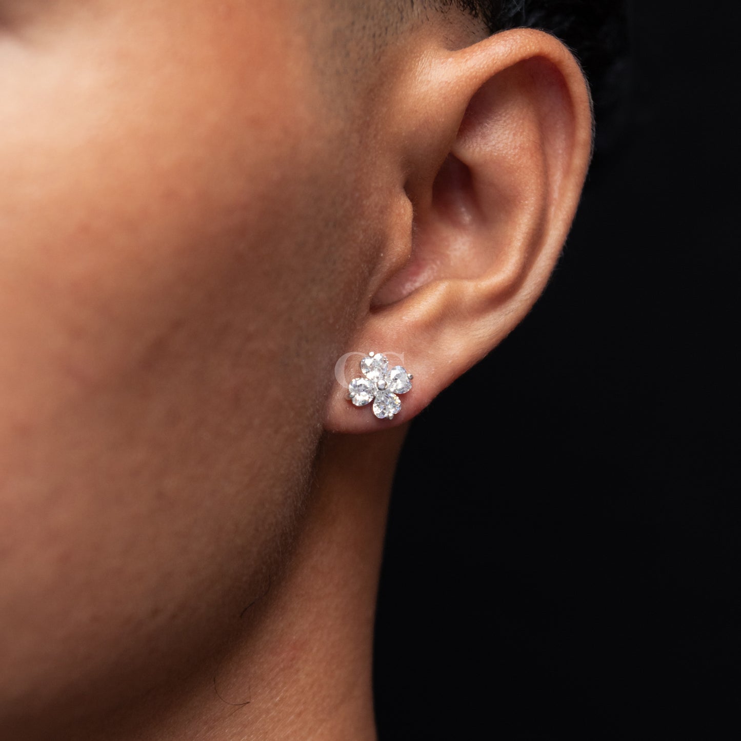 Silver Floral Stud