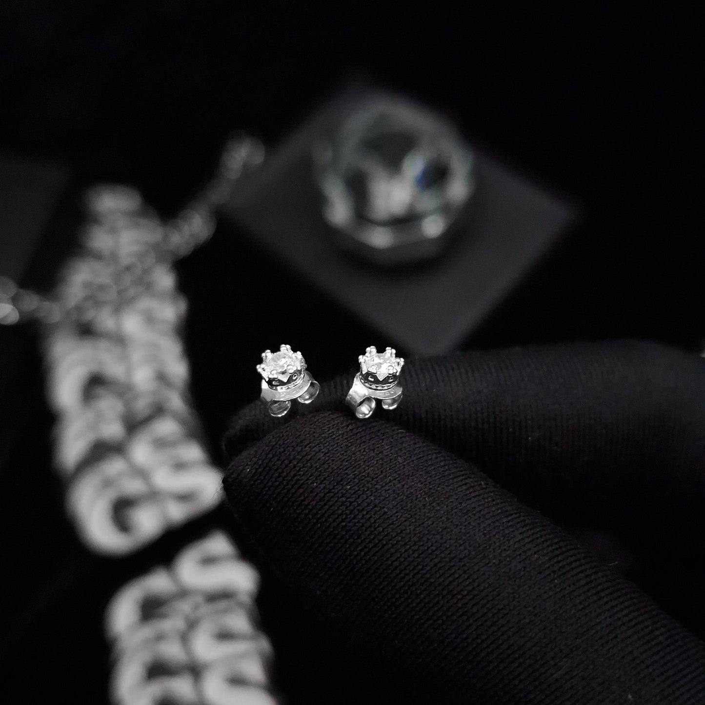 Silver Crown Stud