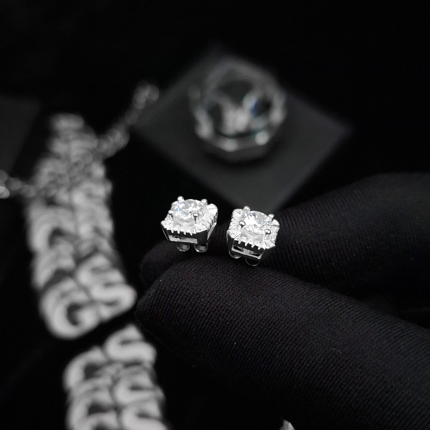 Silver Diamond I Stud