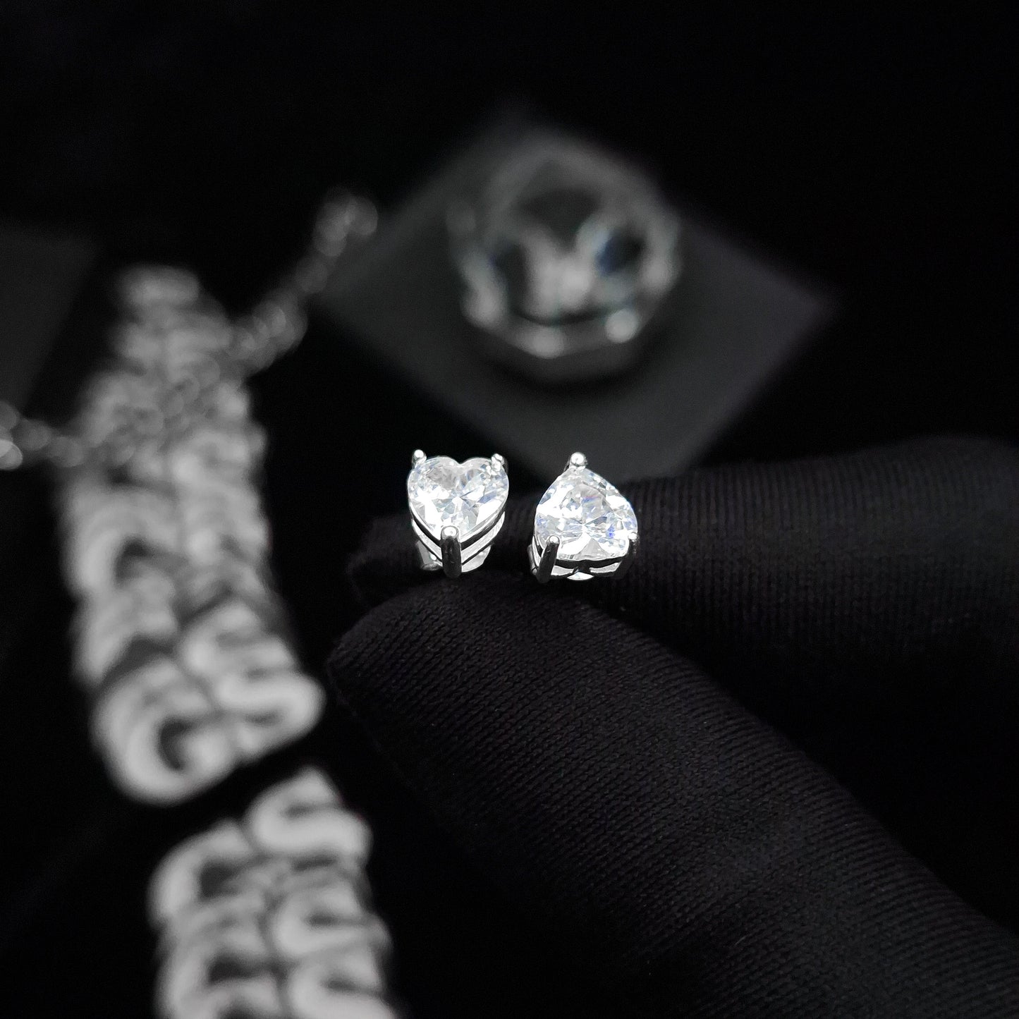 Silver Heart Stud