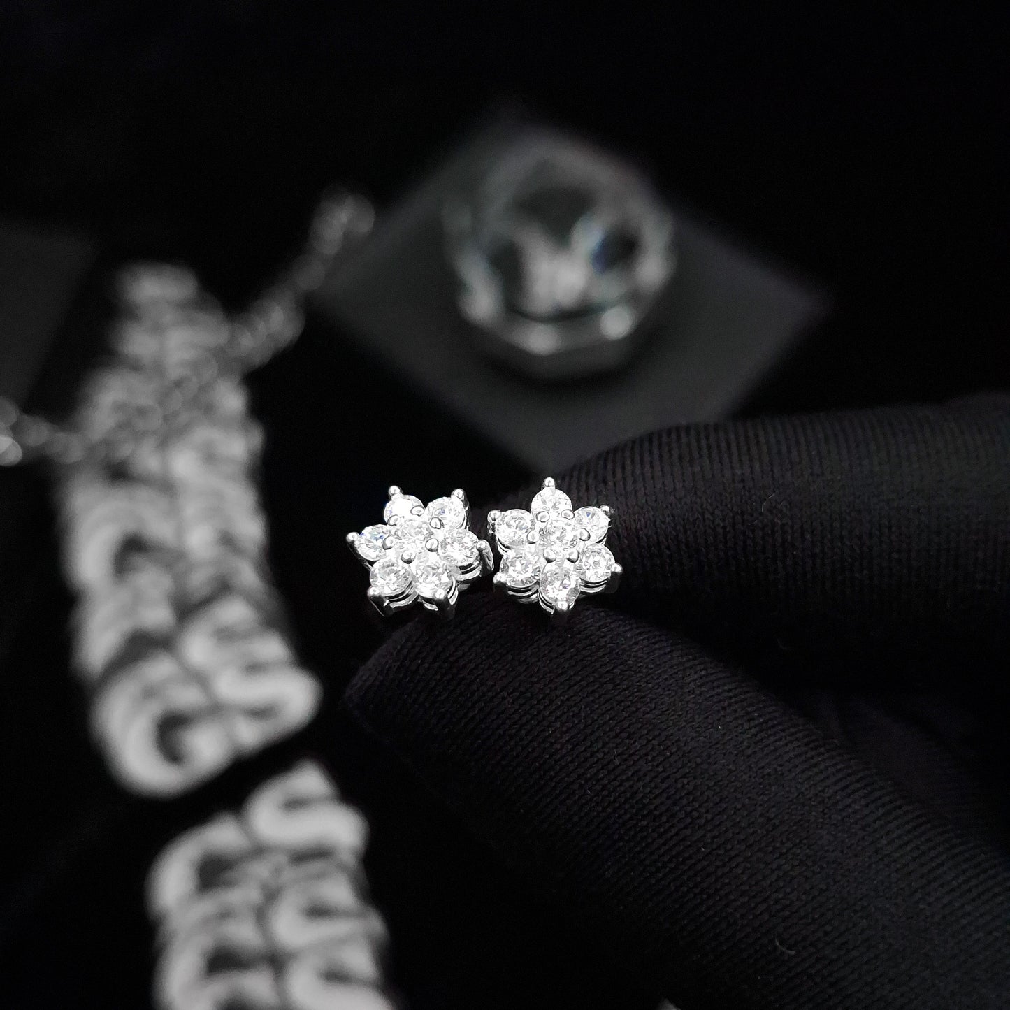 Silver Flora Stud
