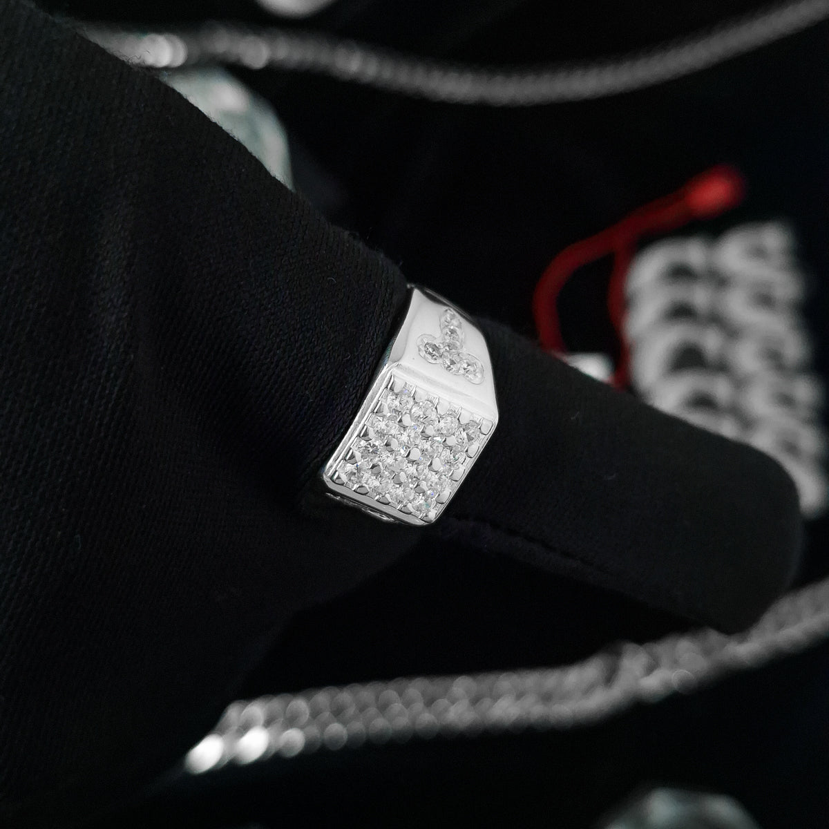 Silver Iced Trap Ring