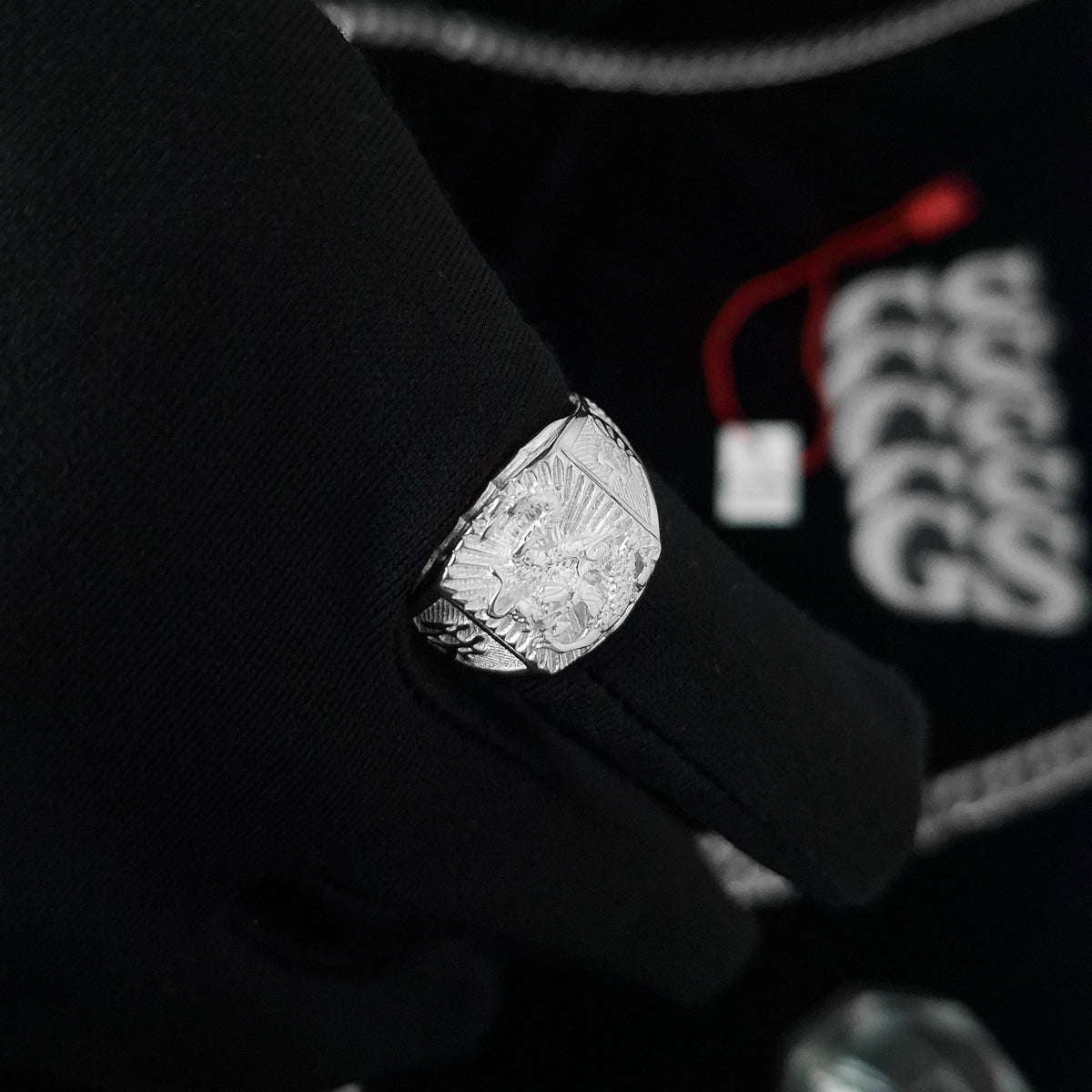 Silver Dragon Signet Ring