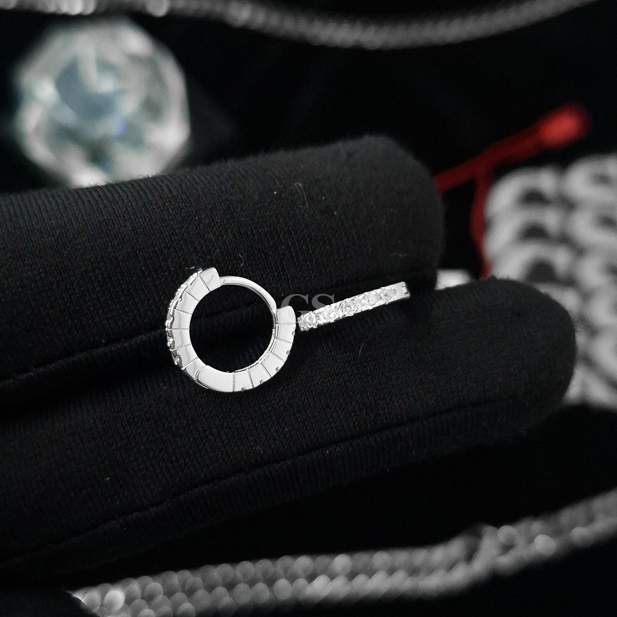 Silver Iced Out Hoop