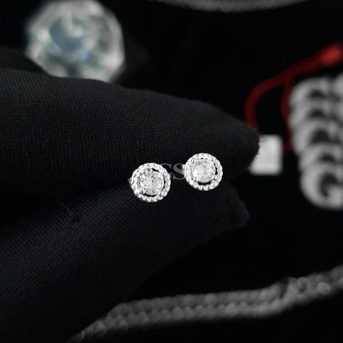Silver Iced Sailor Stud