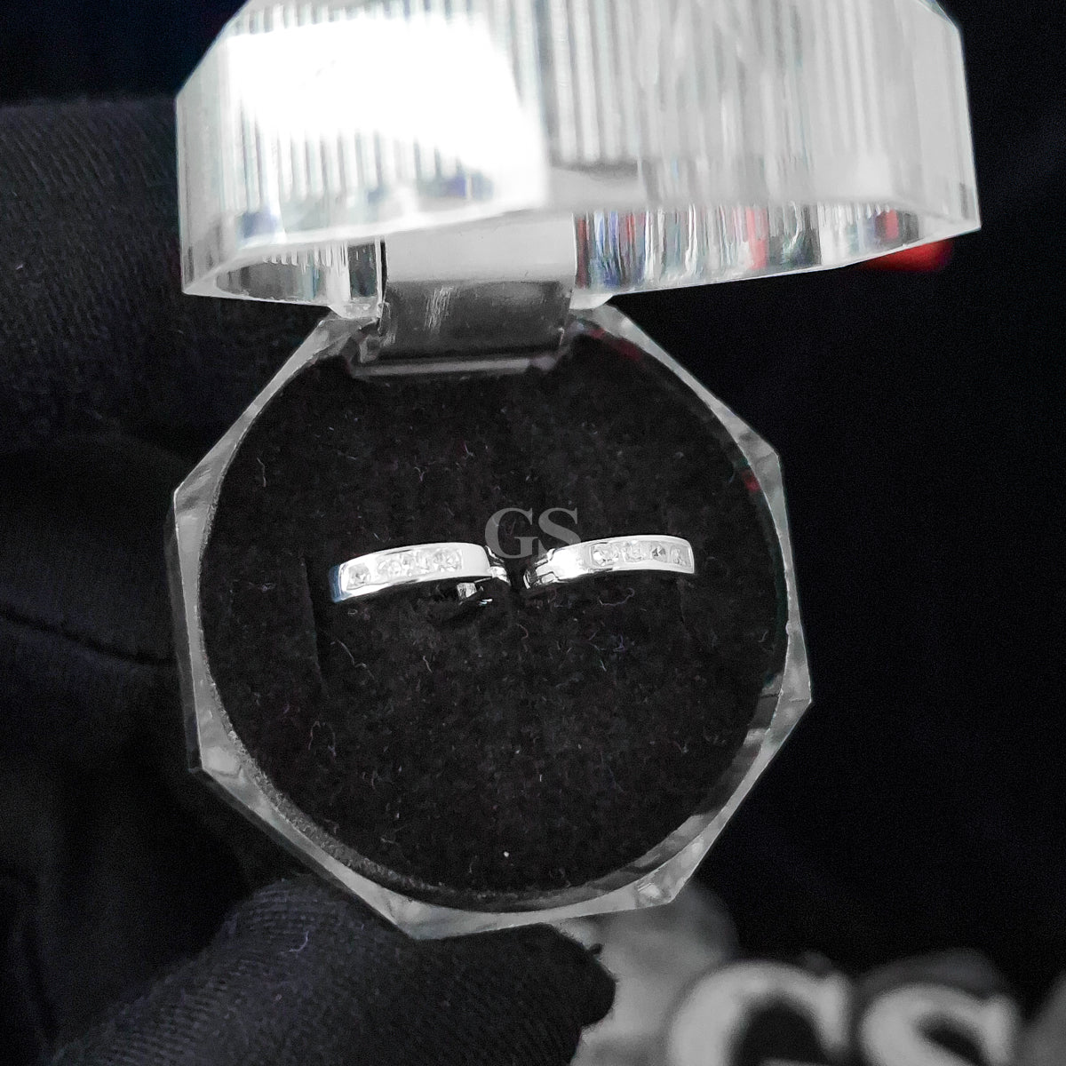 Silver Mini Iced Hoop