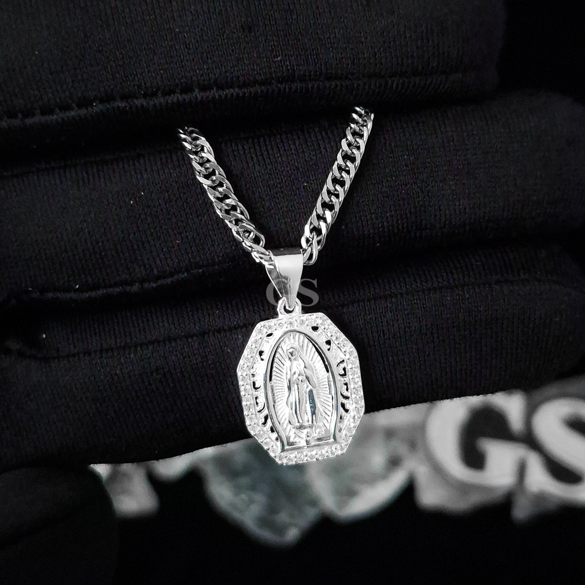 Silver Guadalupe Necklace Set