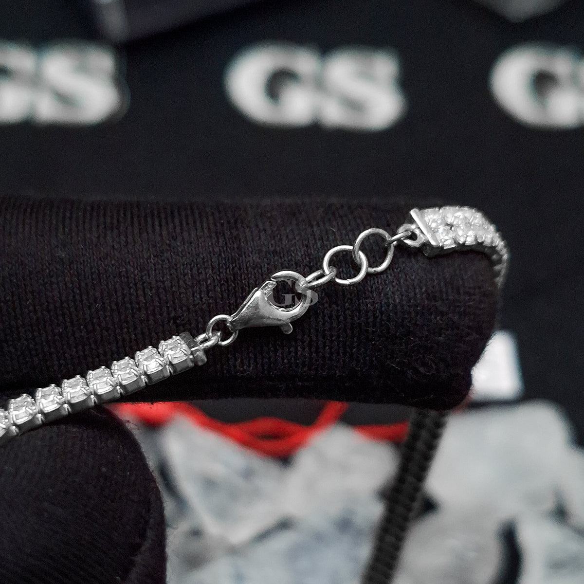 Silver Double Tennis Necklace 20"