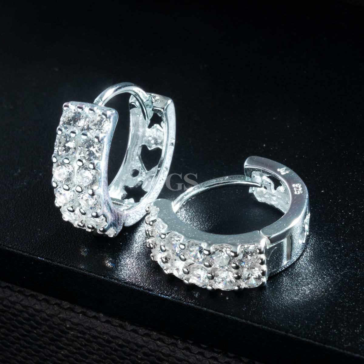 Silver Iced V Hoop