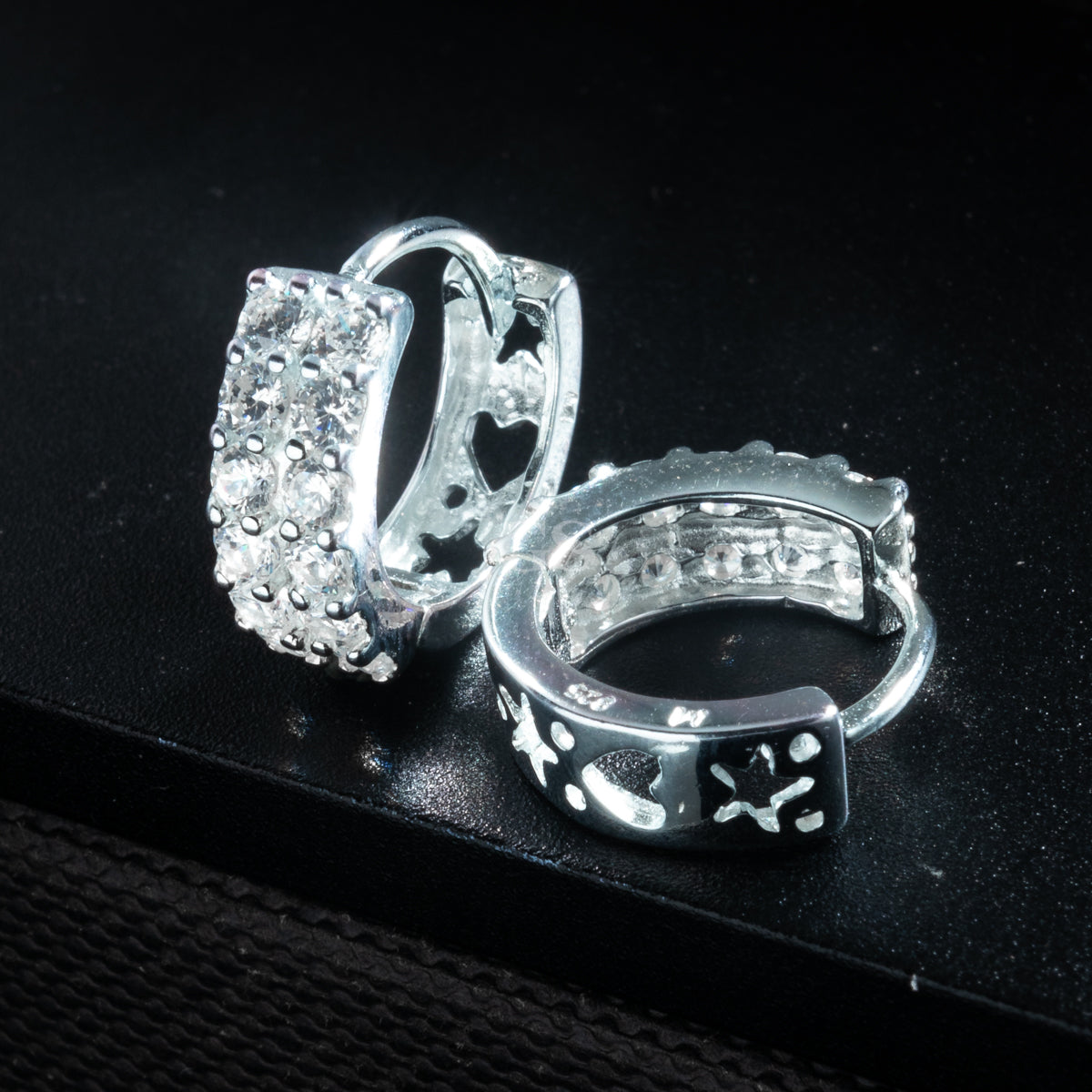 Silver Iced V Hoop