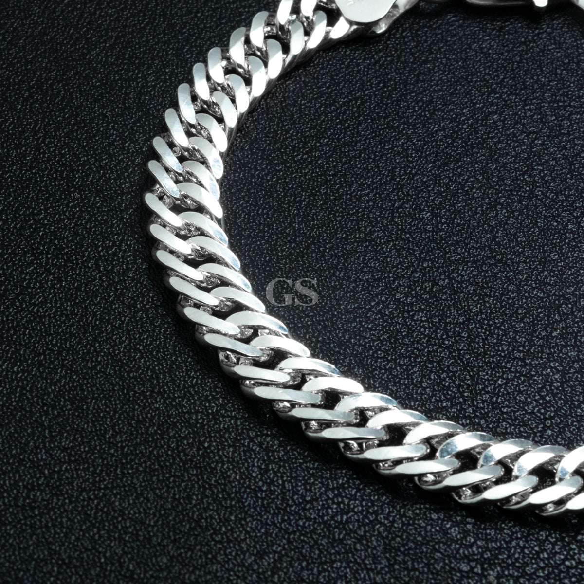 Silver 8mm Cuban Bracelet