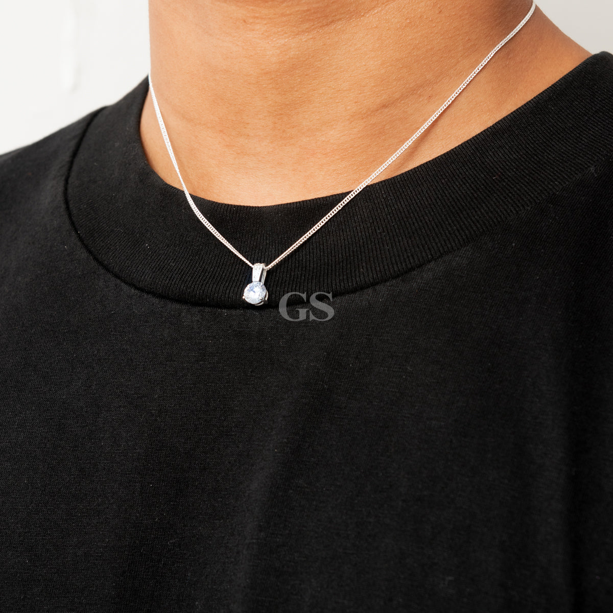 Silver Iced White Gem Necklace Set