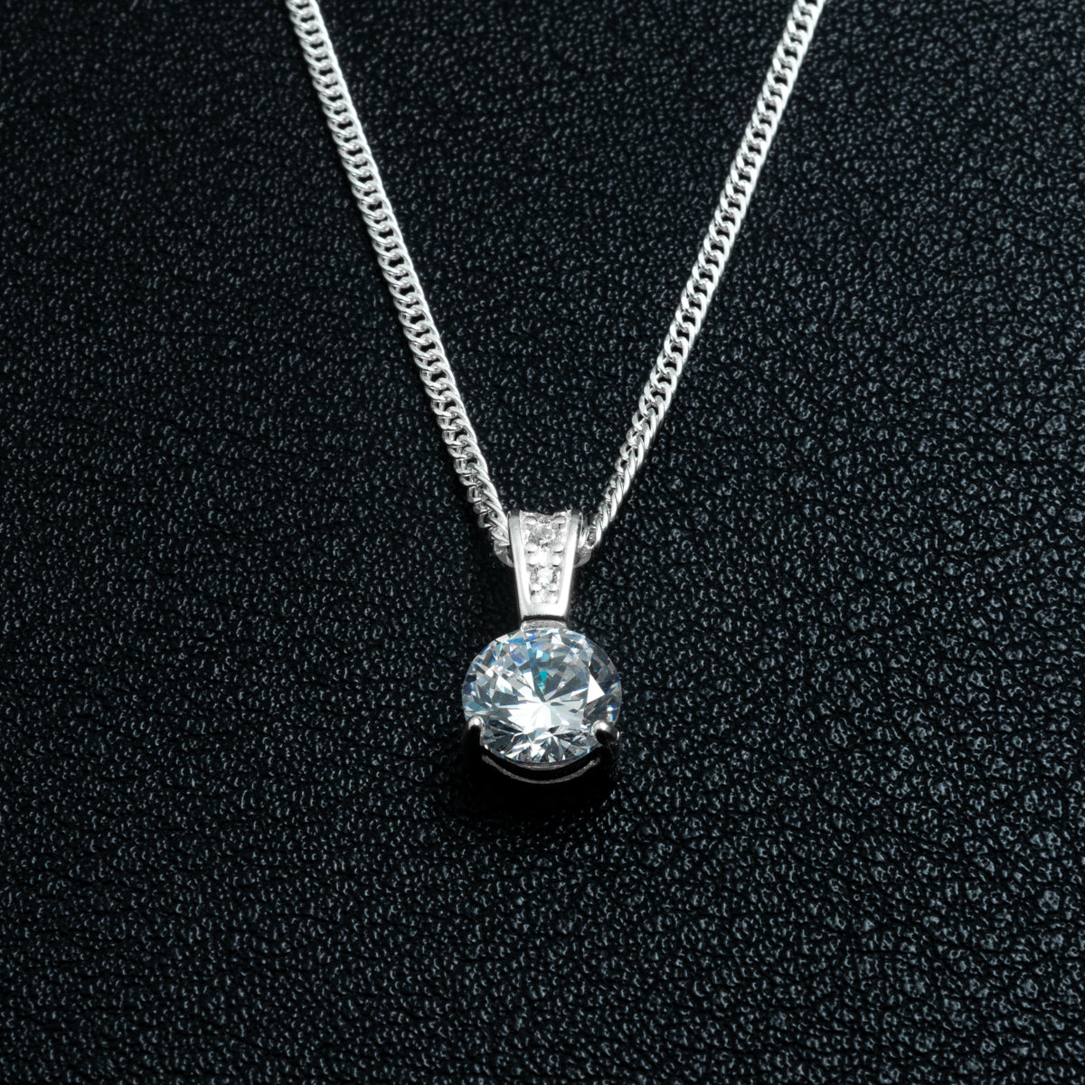 Silver Iced White Gem Necklace Set