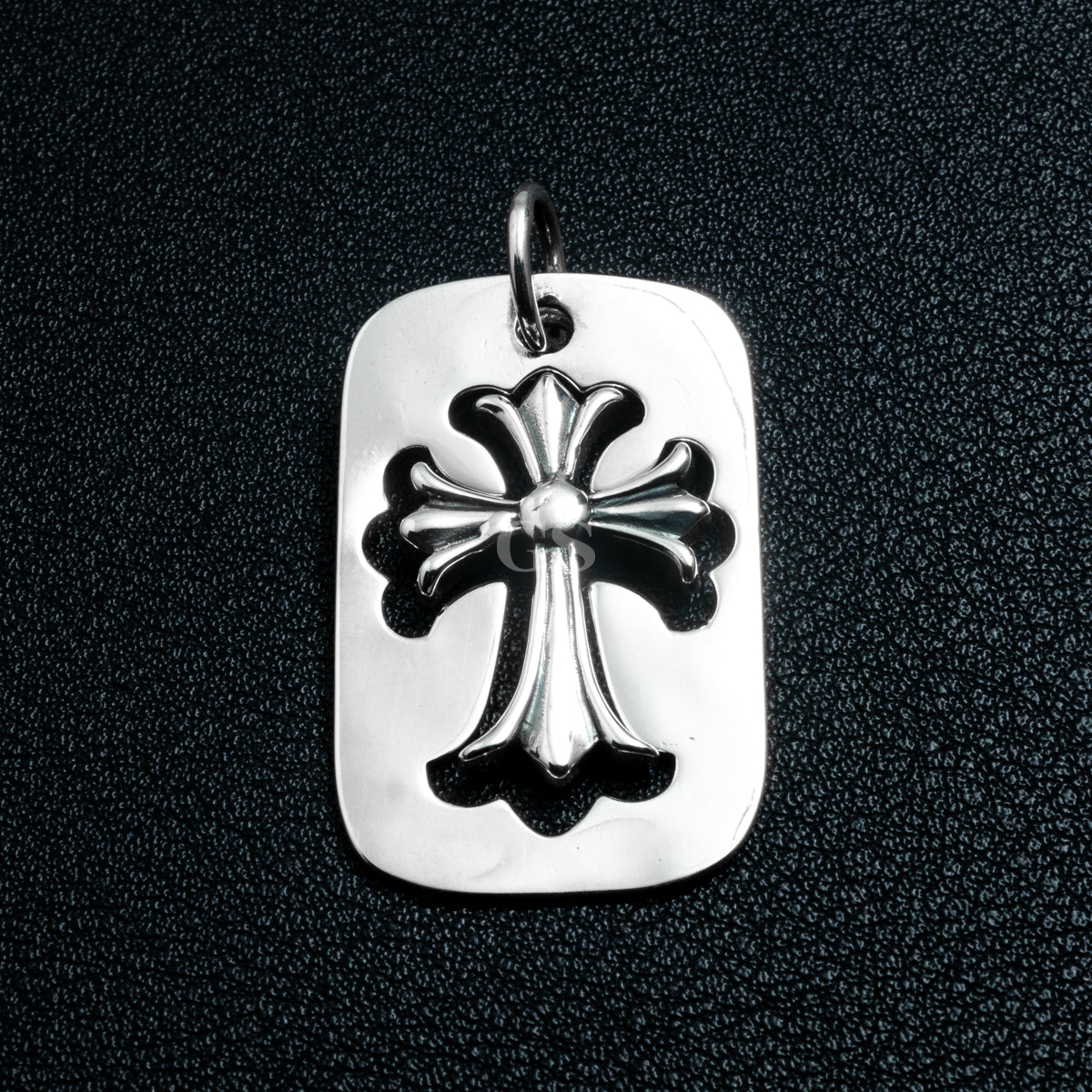 Silver CH Tag Necklace Set