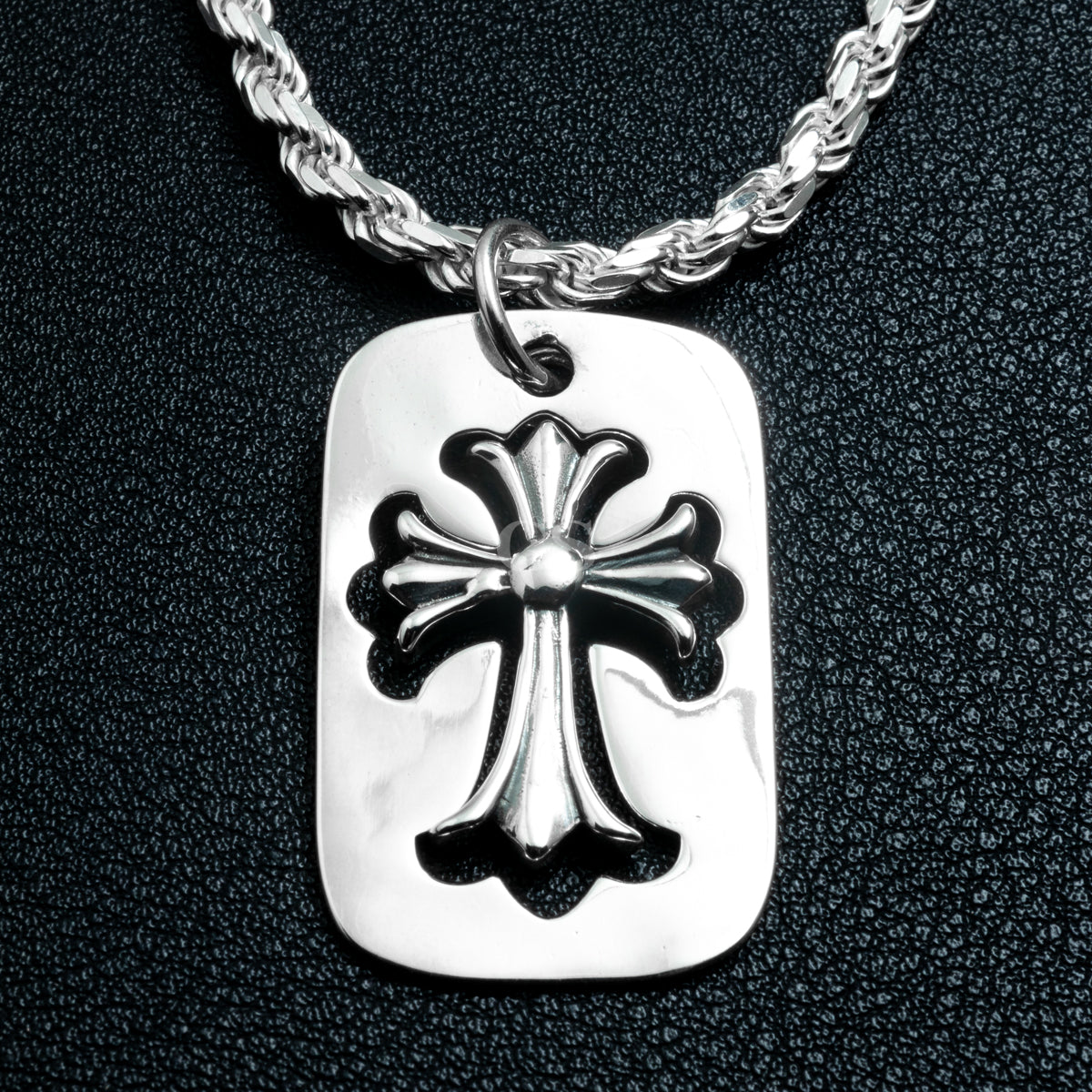 Silver CH Tag Necklace Set