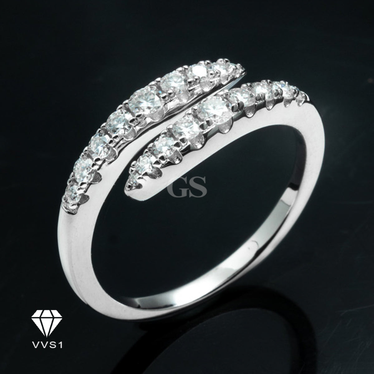 Moissanite Silver Serpent Ring