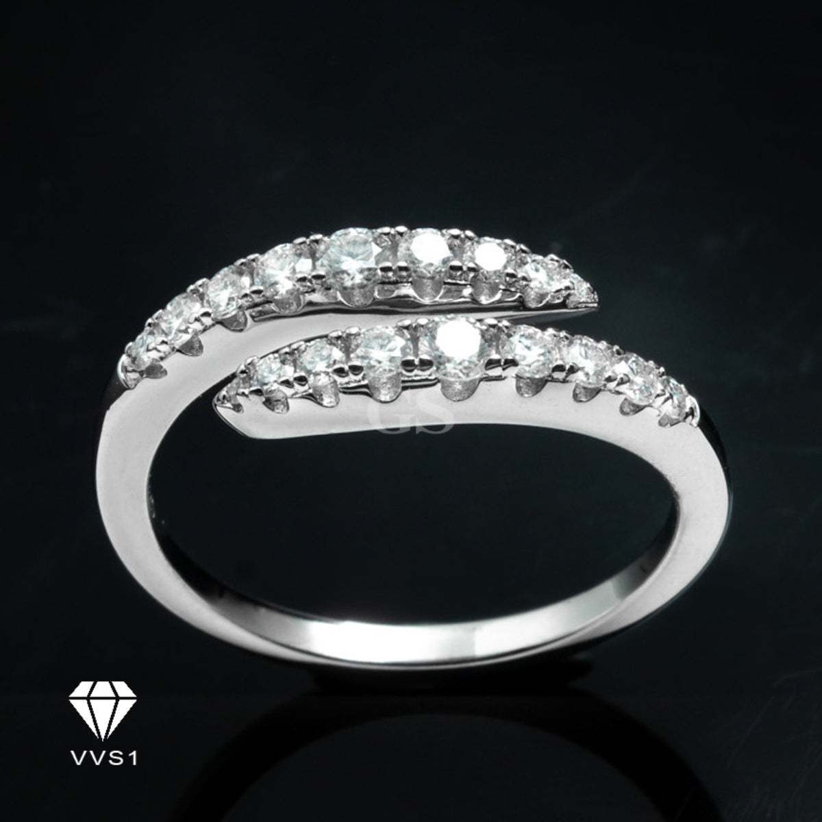 Moissanite Silver Serpent Ring
