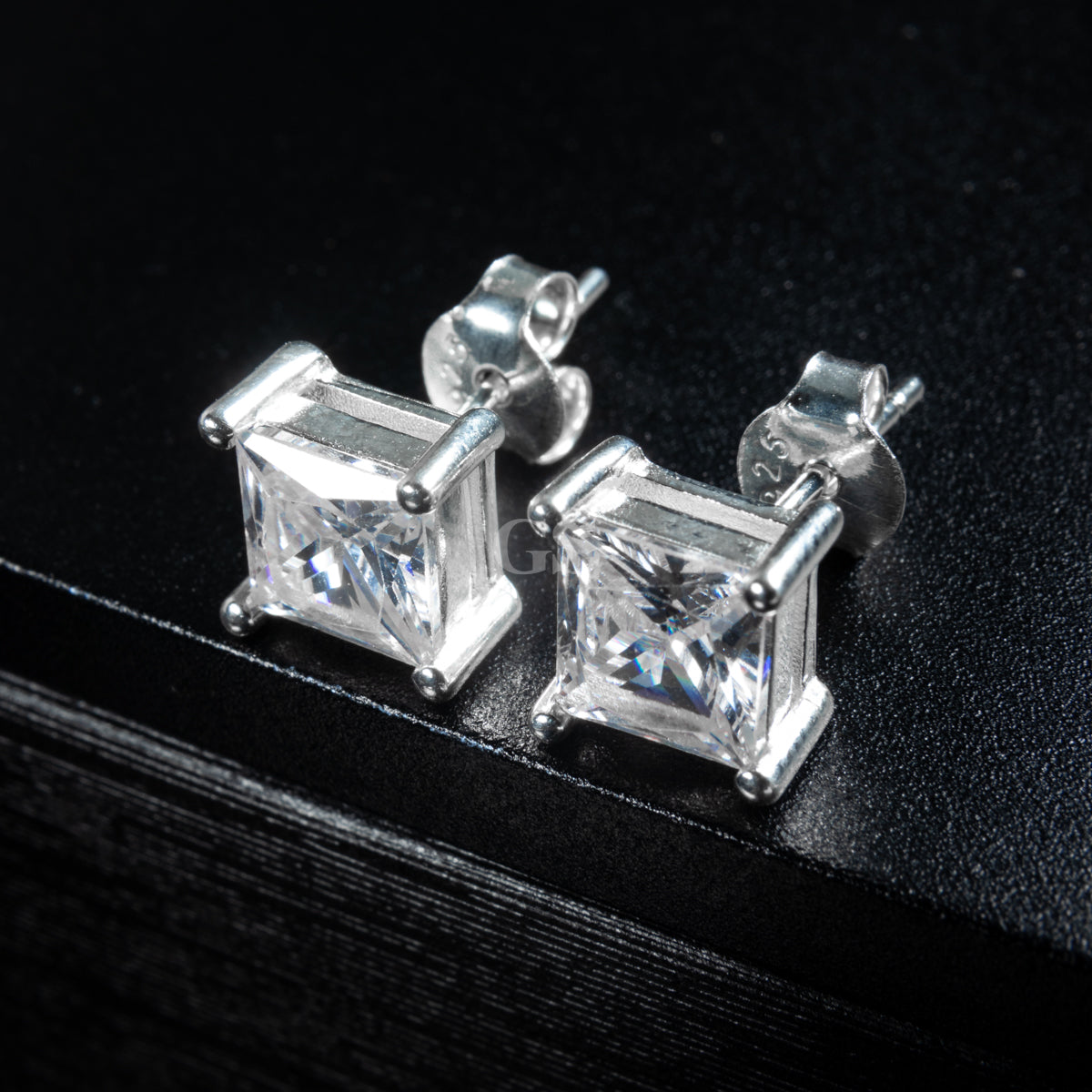 Silver Cube Stud