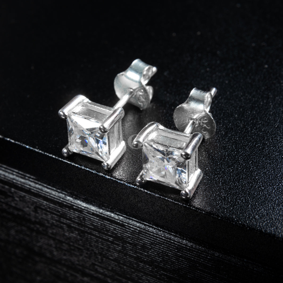 Silver Cube Stud