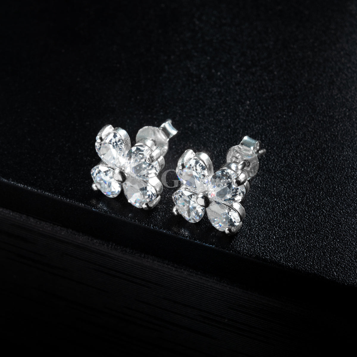 Silver Floral Stud