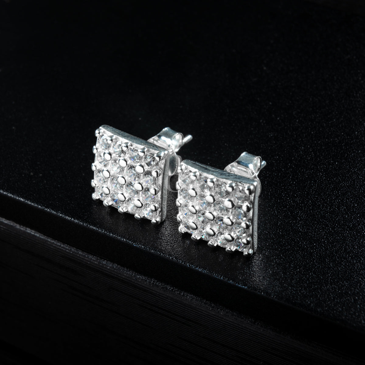 Silver Iced Out Stud