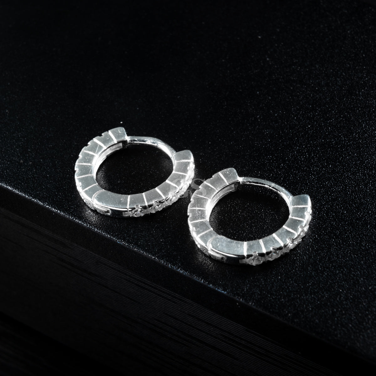 Silver Iced Out Hoop