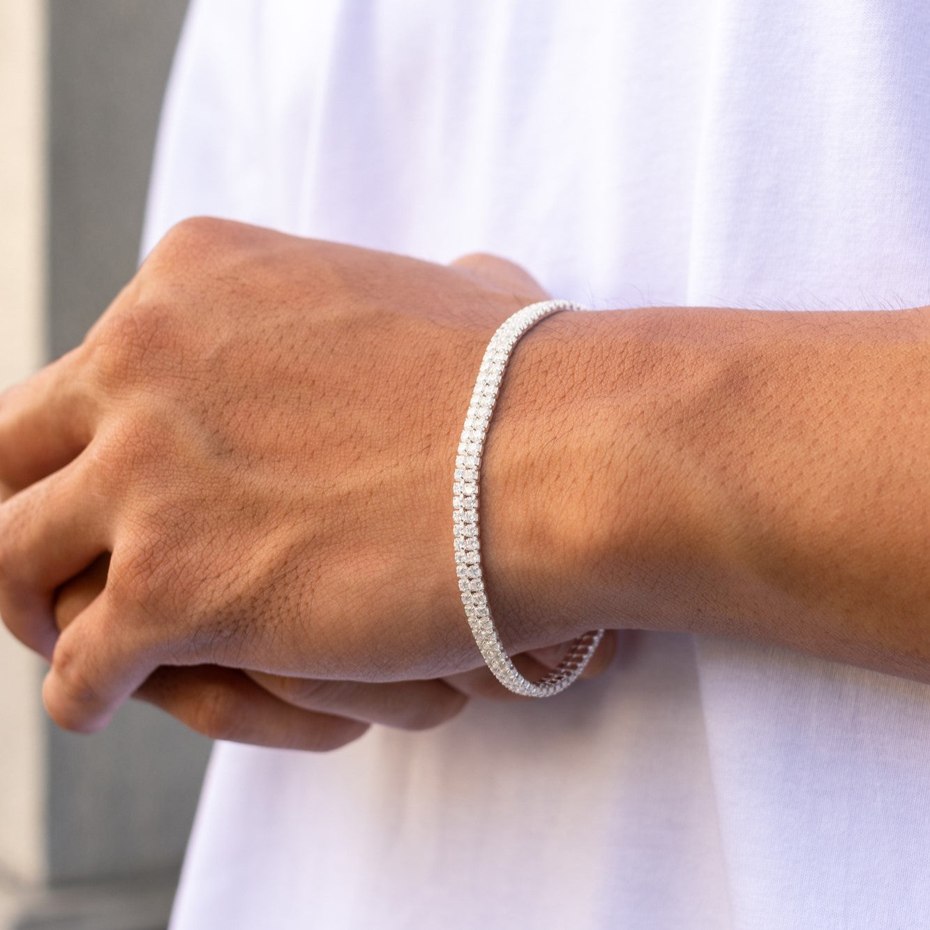Silver Double Tennis Bracelet