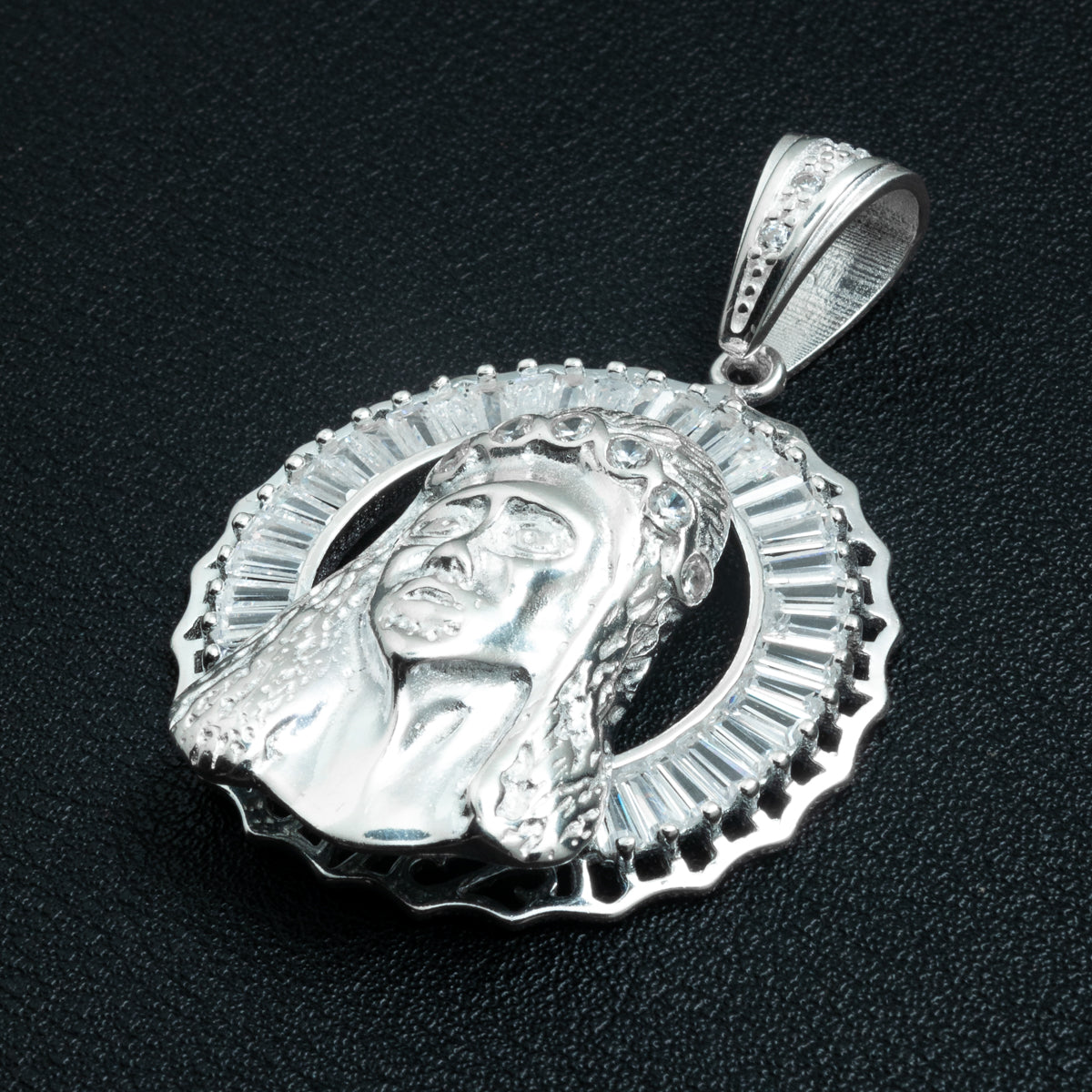 Silver Holy Face Necklace Set