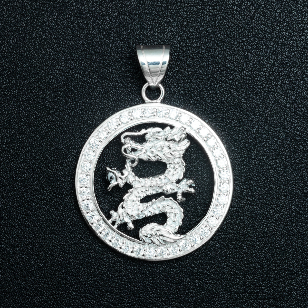 Silver Dragon Medallion Necklace Set