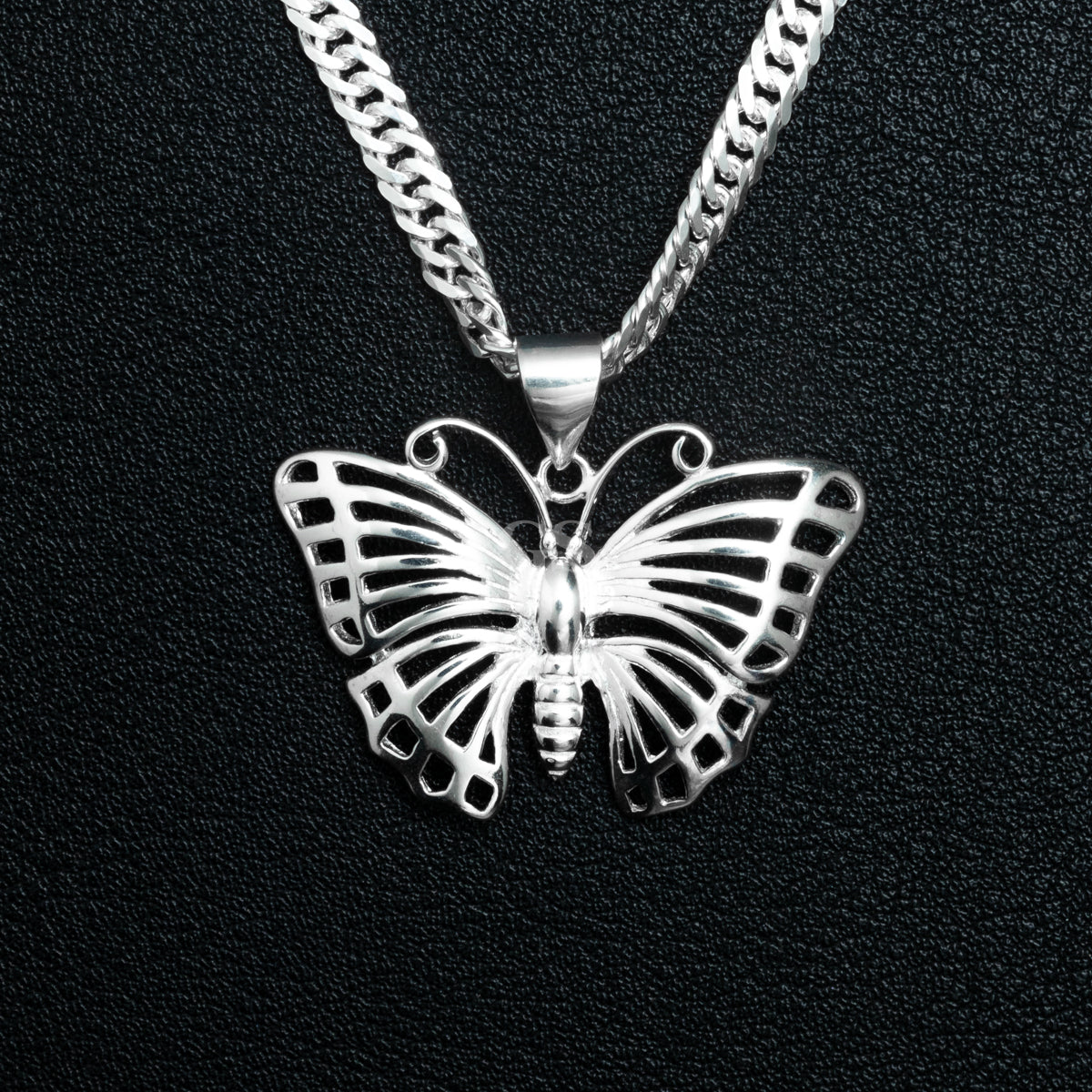 Silver Butterfly Necklace Set