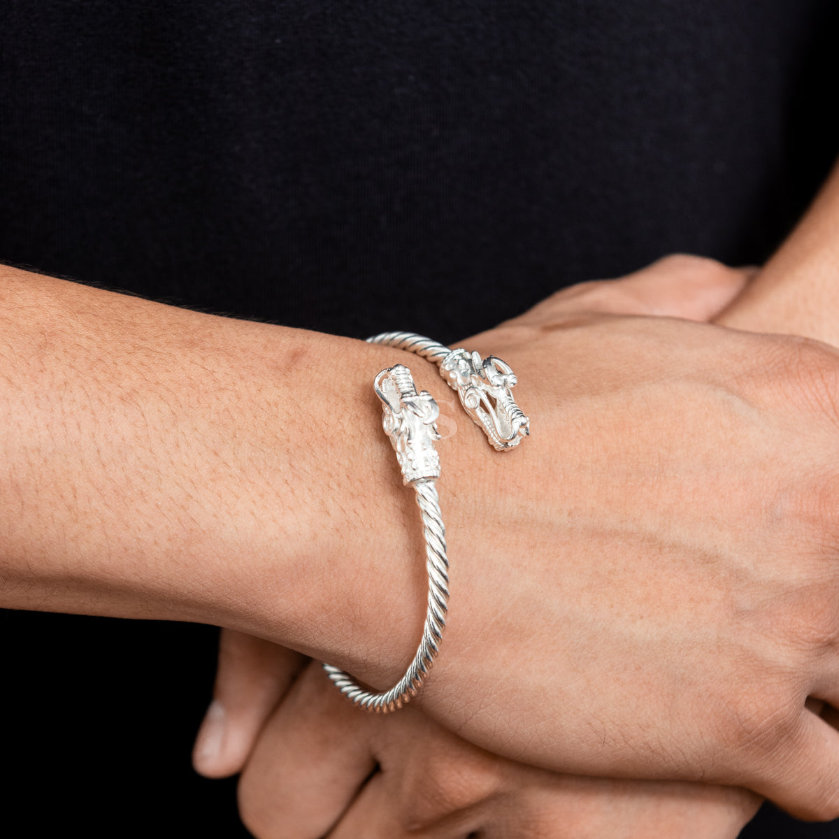 Silver Dragon Bangle