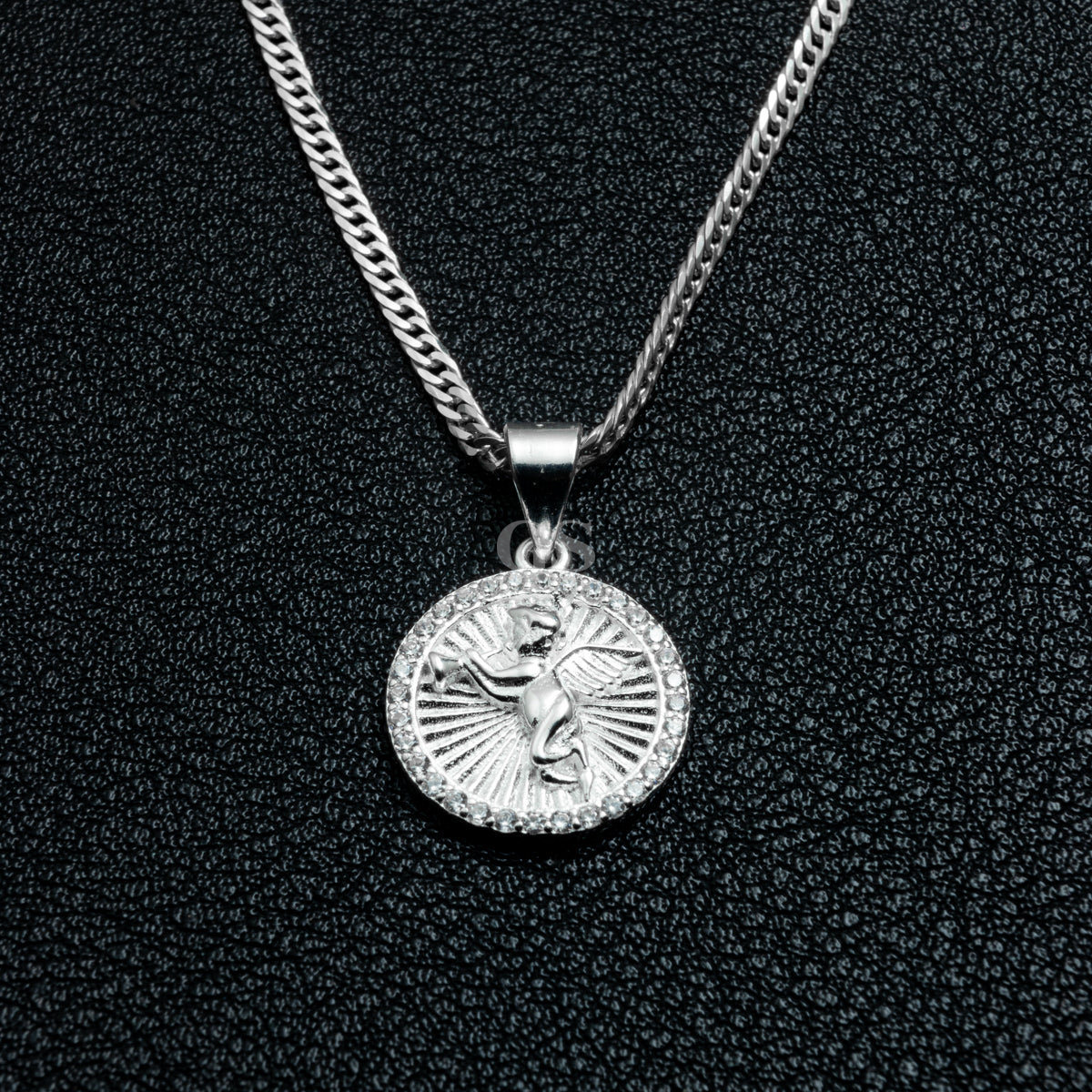 Silver Cherub Necklace Set