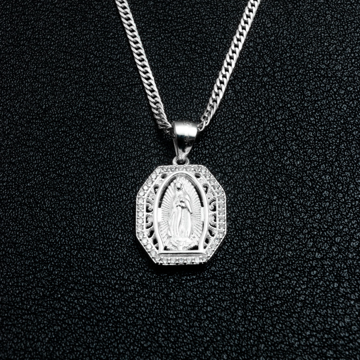 Silver Guadalupe Necklace Set