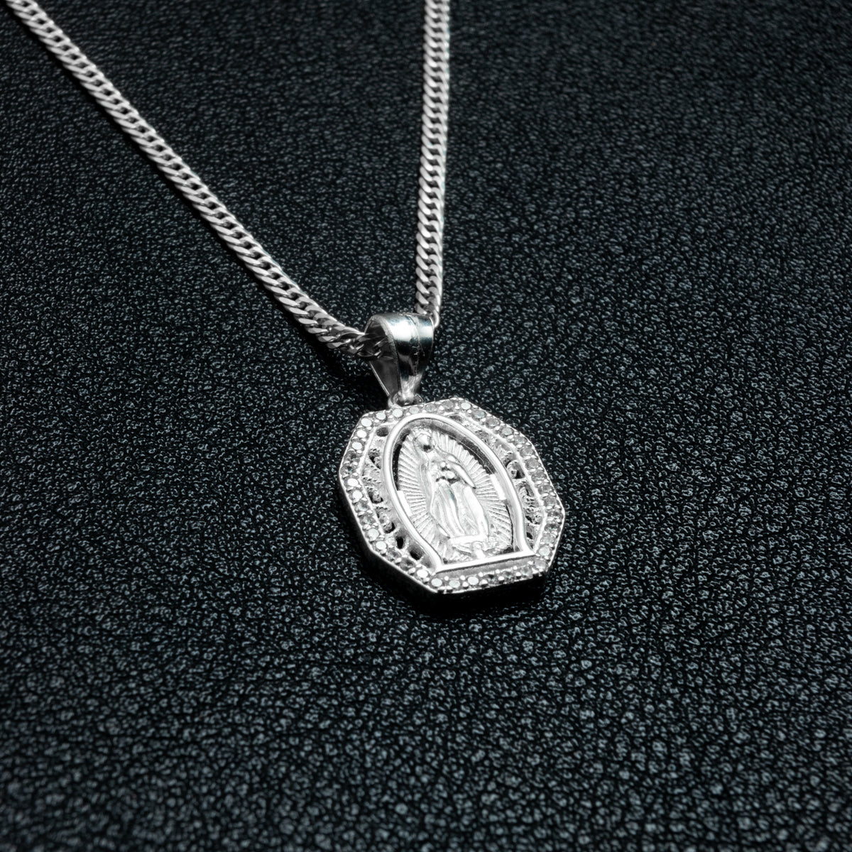 Silver Guadalupe Necklace Set