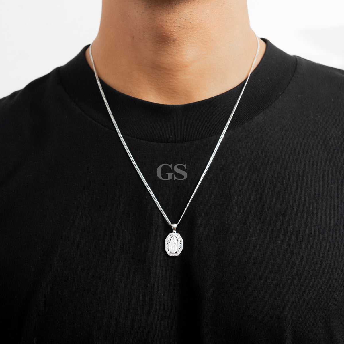 Silver Guadalupe Necklace Set