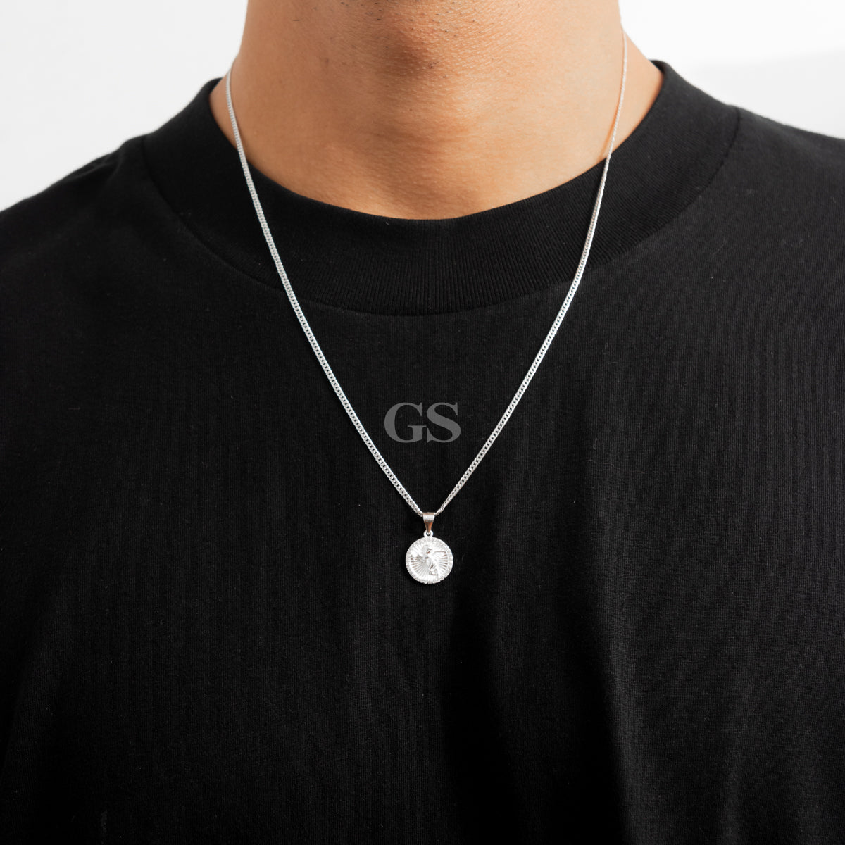 Silver Cherub Necklace Set