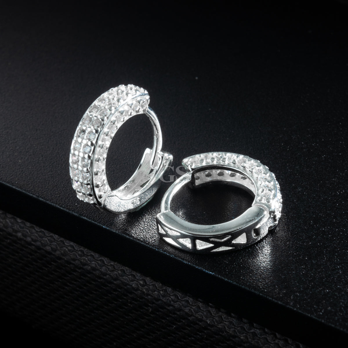 Silver Iced II Hoop