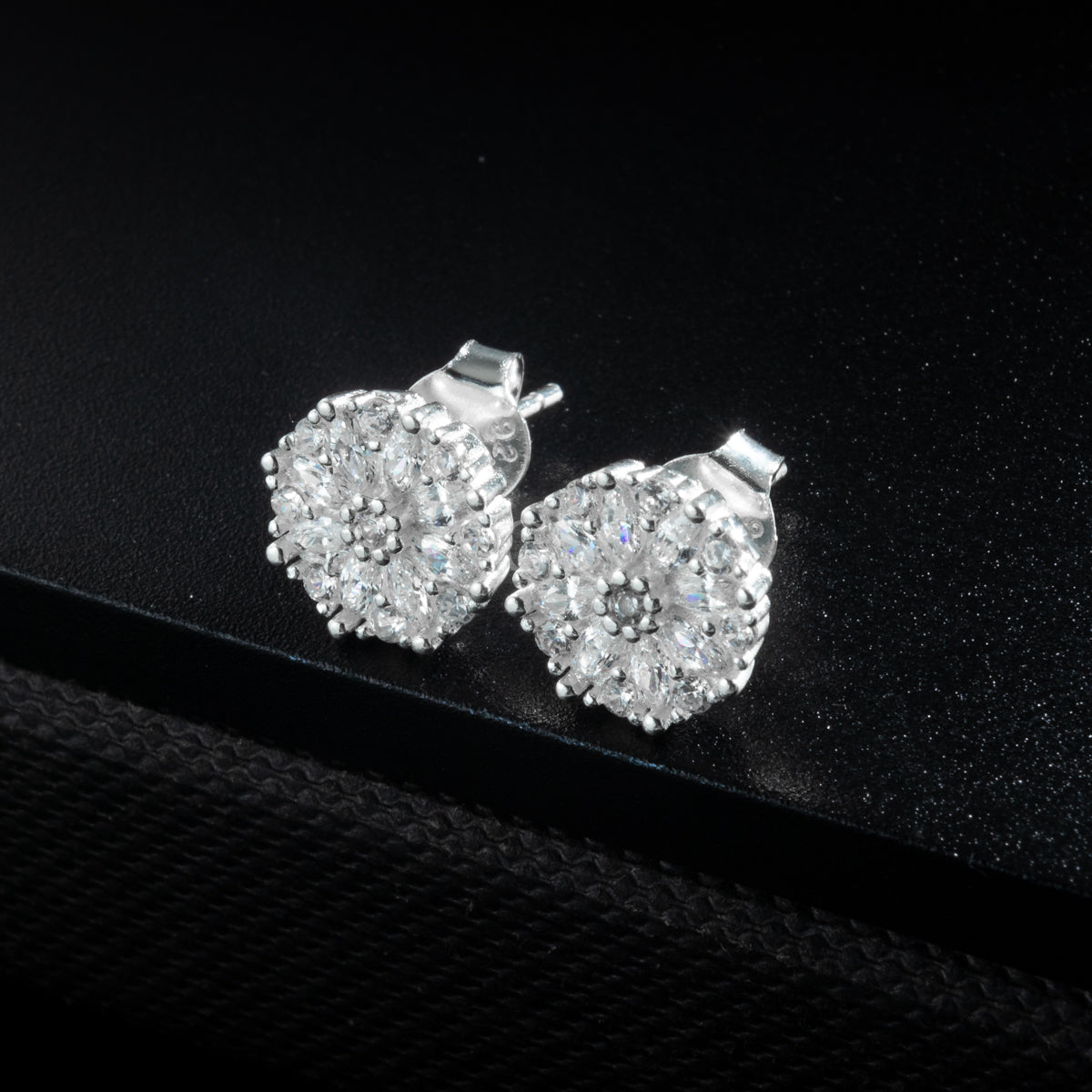 Silver Iced Cap Stud