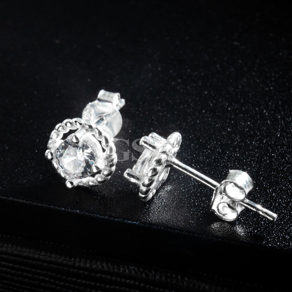 Silver Iced Sailor Stud