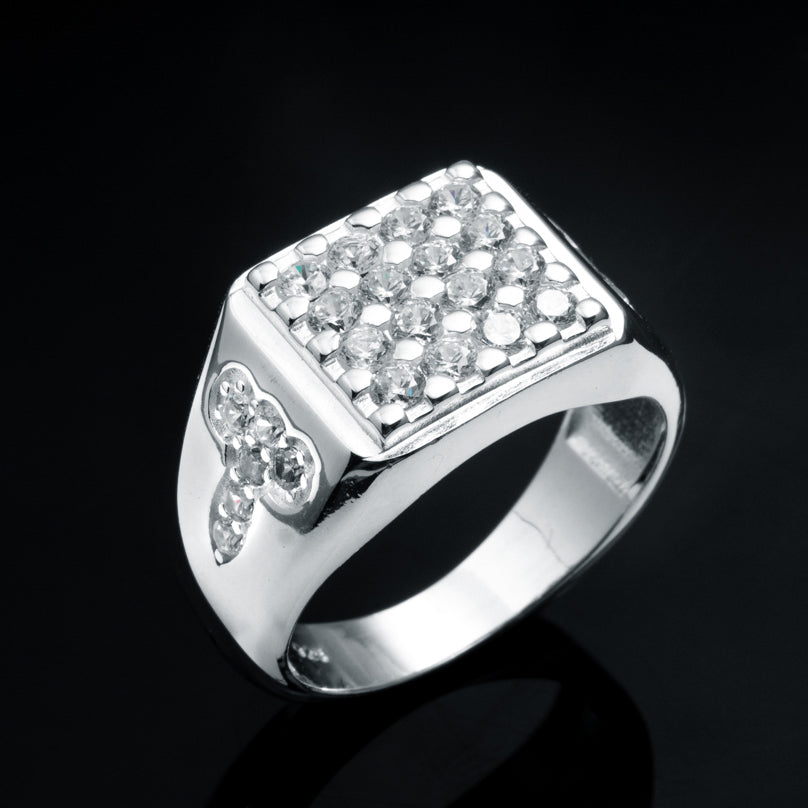 Silver Iced Trap Ring