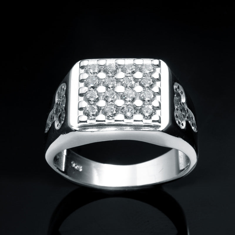 Silver Iced Trap Ring