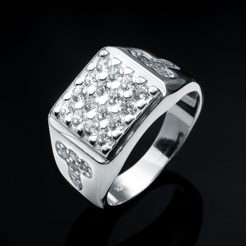 Silver Iced Trap Ring