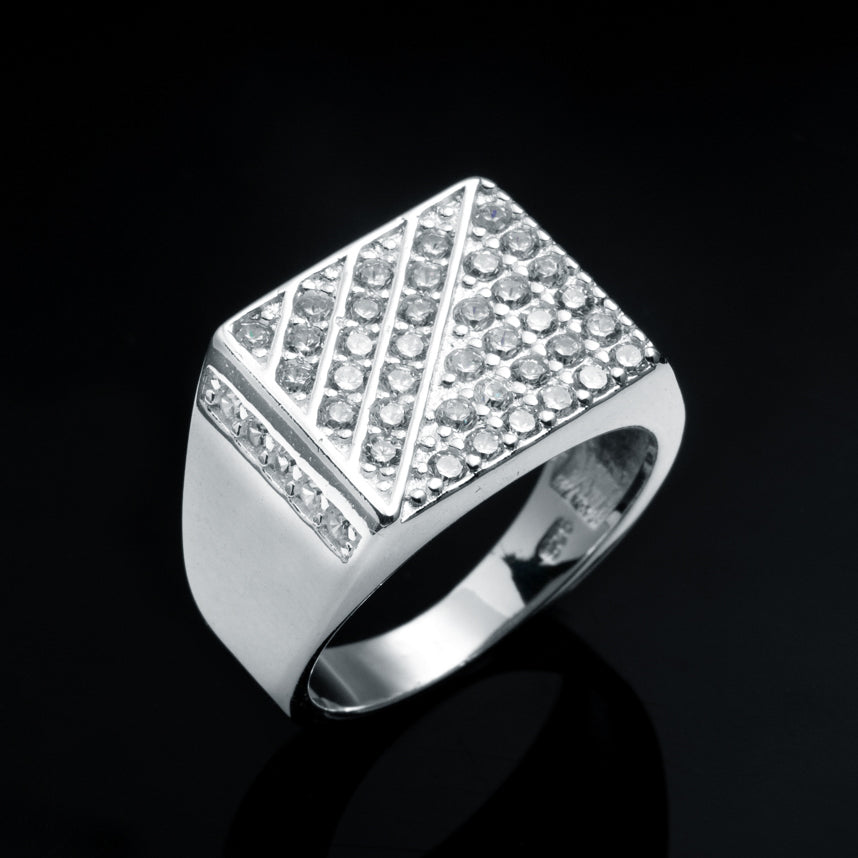 Silver Iced Out Ring
